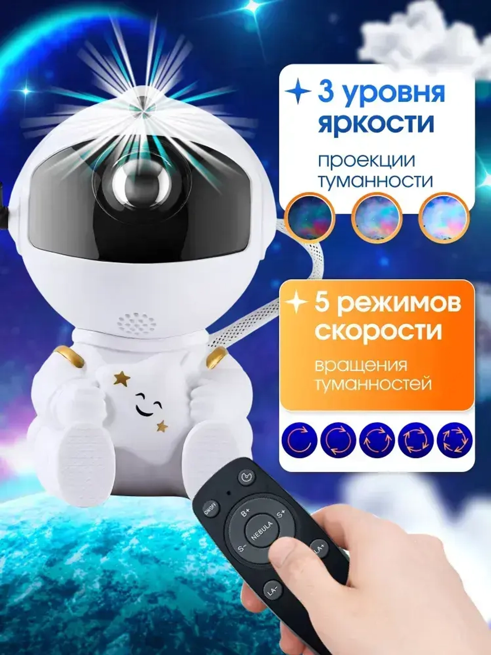 Ночник космонавт / проектор звездного неба