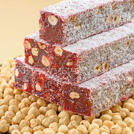 Лукум со вкусом граната с фундуком и барбарисом (700 руб. за кг) 3.5кг