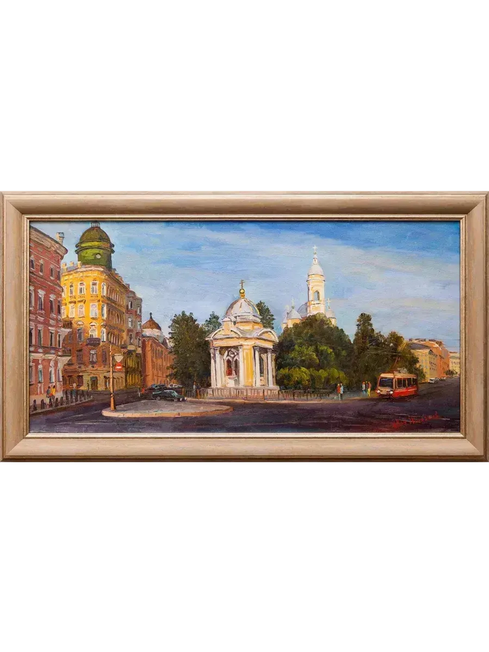 Картина маслом "Петроградская сторона. Вид на Князь-Владимирский сквер" Шихов