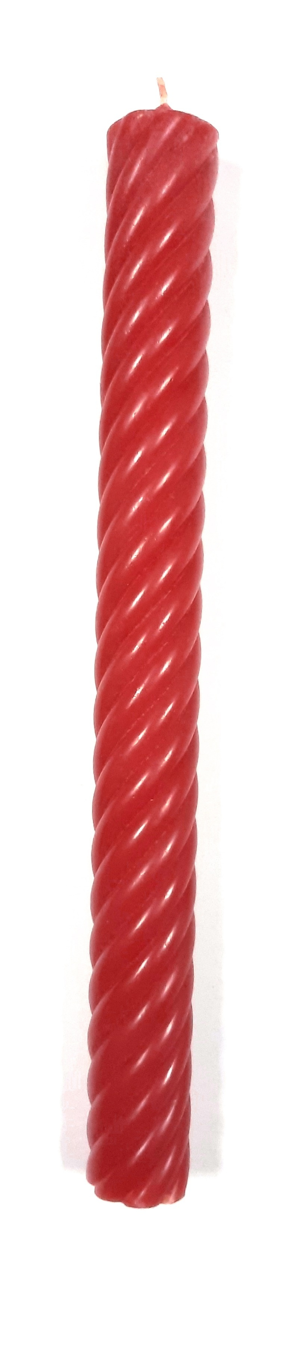 Свеча дьяконская витая КРАСНАЯ 40см х 4,2см (воск 100%)