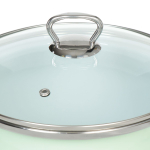Кастрюля сталь, эмал, 5 л, с крыш, Сантэкс, 1-2450111, салатовый ментол, индукц