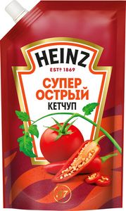 КЕТЧУП HEINZ СУПЕР ОСТРЫЙ ДОЙ ПАК 320 ГР