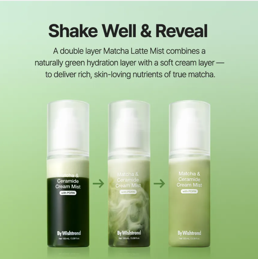 By Wishtrend тонер-мист для лица By Wishtrend Matcha & Ceramide Cream Mist с матчей и керамидами, 100 мл