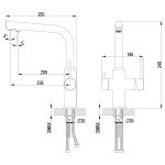LM3060C Комфорт Смеситель для кухни, с доп. подключением к фильтру для питьевой вод хром (к/к 4)
