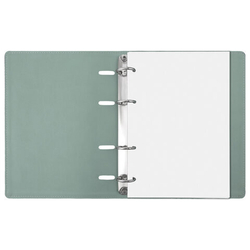 Тетрадь на кольцах А5 180х220мм, 120л, под кожу, BRAUBERG Joy, бирюзовый/серо-голубой, 129993