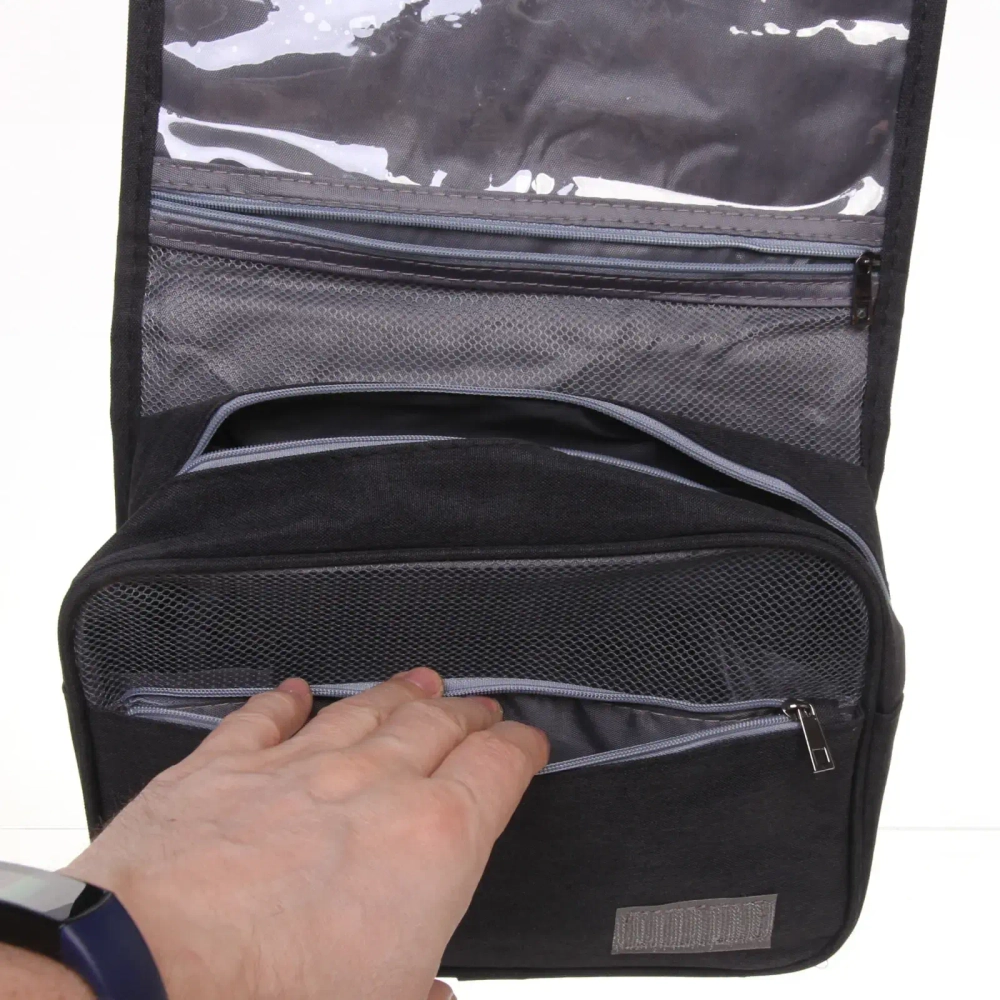 Косметичка - органайзер «Classic», цвет черный, в склад. виде 20*24*9, в расклад. виде 42*24*9см (несессер)