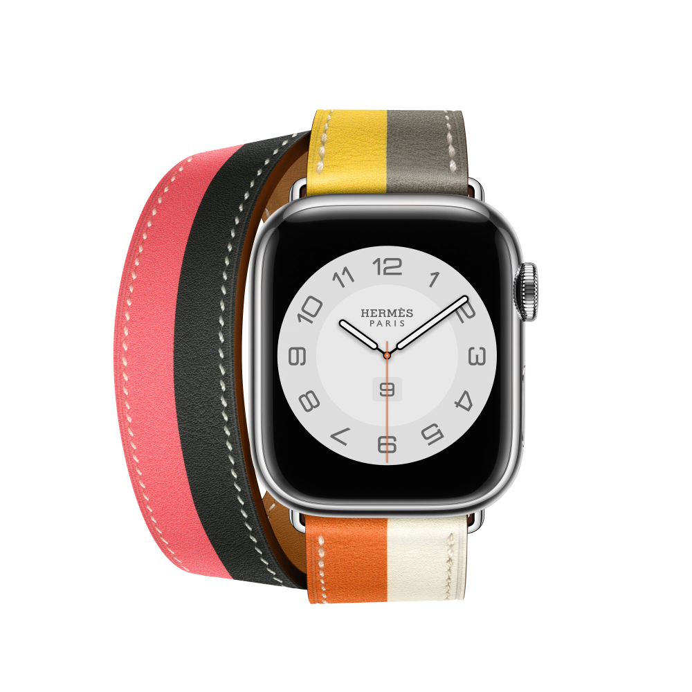 Apple Watch Hermès - 41mm Orange/Blanc Swift Leather Casaque Double Tour