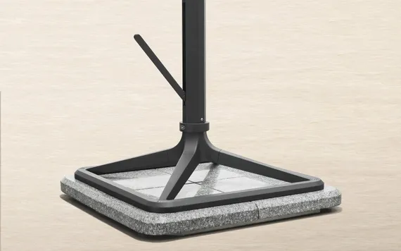 Зонт профессиональный Levia 3х3 м, антрацит, тортора. База и светильник в комплекте