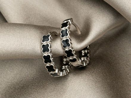 Серьги-Кольца "Клевер" 22мм,