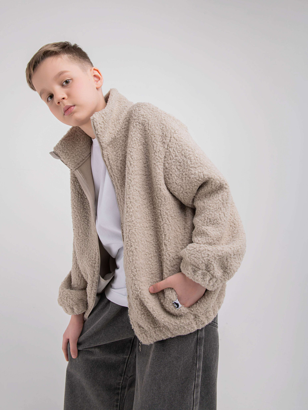 Куртка флисовая тедди "Бежевый"
