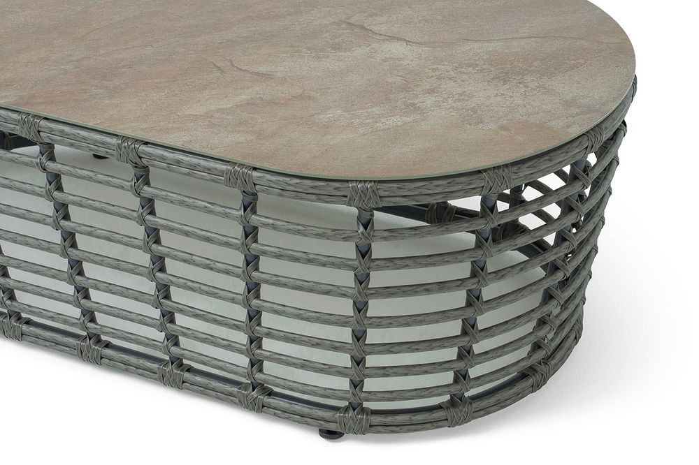 "Валенсия" журнальный столик из искусственного ротанга, цвет серый