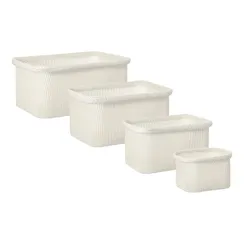 Набор из 4-х корзин для хранения sustainable collection, молочный