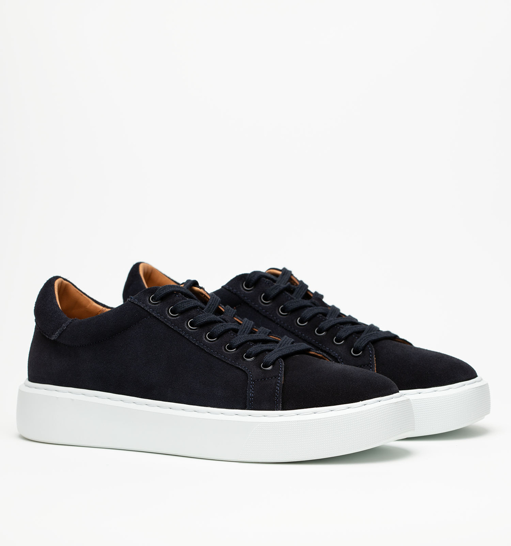 Кеды мужские натуральная кожа, темно синие