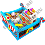 Коммерческий надувной батут "Мороженое" 6*6*3.5 м