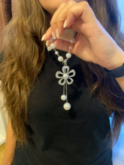 Длинное ожерелье с искусственным жемчугом бусы с подвеской