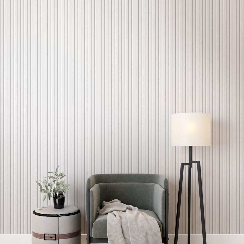 Панель Стеновая Реечная МДФ Stella Beats Standart Белый 2700x119x16 (4шт.упак.)