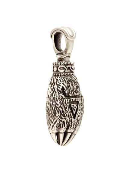 Подвеска Лапа Велеса из мельхиора, вид сбоку