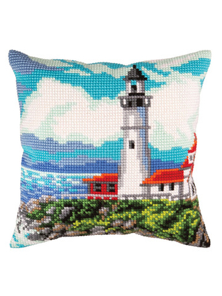 "Маяк на берегу залива"-5430  подушка