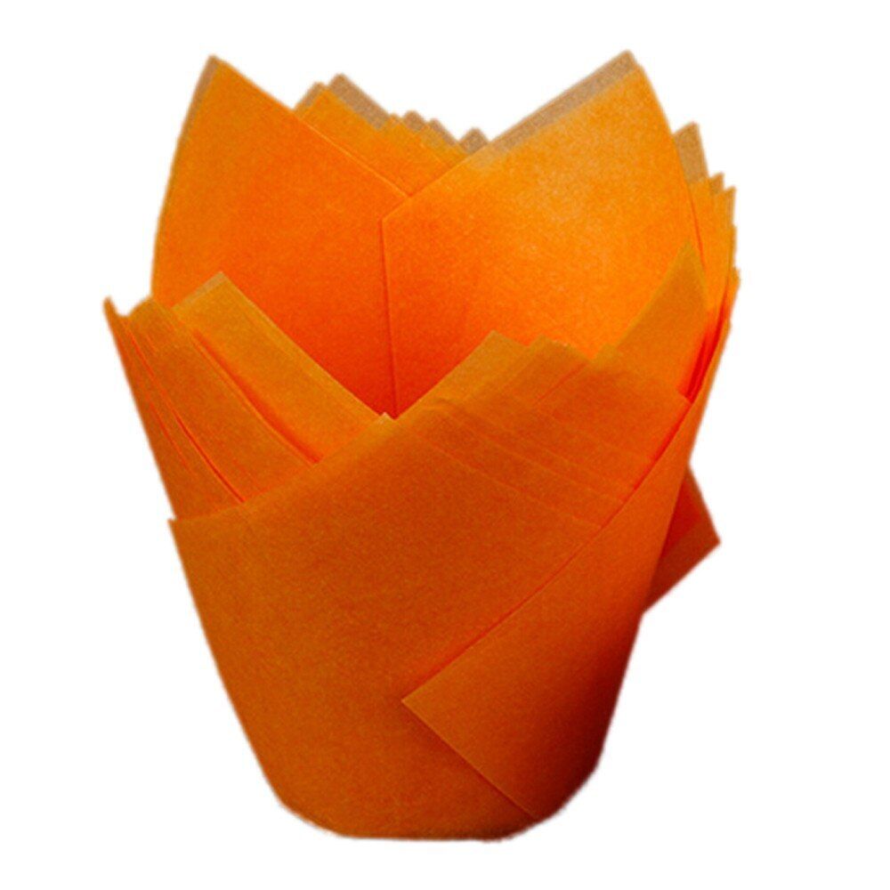 Форма бумажная ТЮЛЬПАН &quot;Оранжевый&quot; d50*h80 мм., 200шт