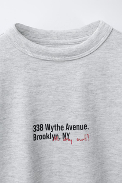 ZARA ФУТБОЛКА С НАДПИСЬЮ, СЕРЫЙ МЕЛАНЖ