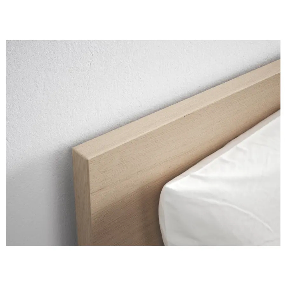Кровать - IKEA MALM, 200х180 см, матрас средне-жесткий, под беленый дуб, МАЛЬМ ИКЕА