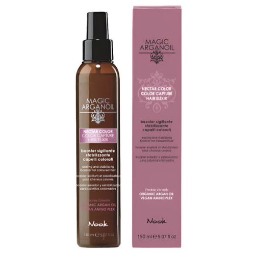 Несмываемый спрей для стабилизации цвета и защиты волос pH4,0-4,5 Nook Magic Arganoil Nectar Color Capture Elixir 150мл
