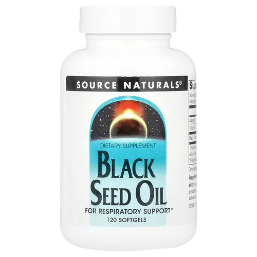 Source Naturals, масло чёрного тмина, 120 капсул (500 мг в 1 капсуле)
