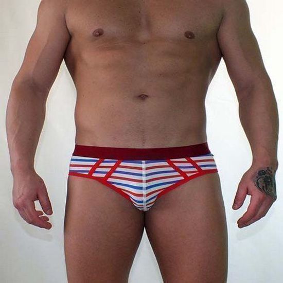 Трусы мужские брифы в разноцветную полоску Van Baam 38122