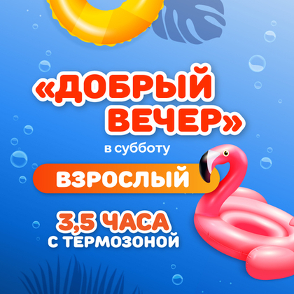 Билет в аквапарк на тариф "Добрый вечер субботний ВЗРОСЛЫЙ"