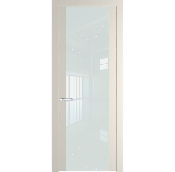 Межкомнатная дверь эмаль Profil Doors 1.7P кремовая магнолия стекло белый лак