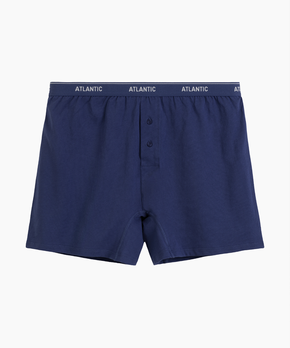 Мужские трусы боксеры Atlantic, 1 шт., хлопок, тёмно-голубые RMX-001