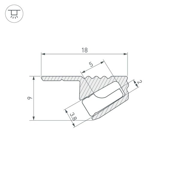 Профиль Arlight SL-Mini-Shelf-H9-2000 Anod Olive Grey 038208