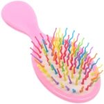 Расчёска массажная детская «Little darling», Милая Аннет, цвет нежно - розовый, разноцветные зубчики, 13,8*6см (пакет с подвесом)●