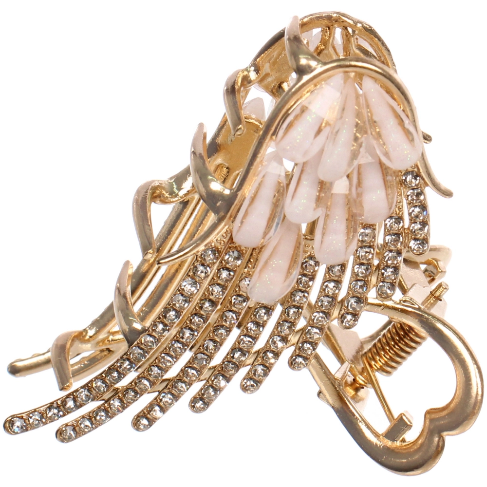 Заколка - краб для волос на блистере «LAVITA», крылышко, цвет серебро и золото, 6,3*4см