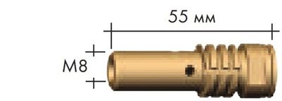 Вставка (свеча) для наконечника Tr 18x4/M8/55 (RF 45) (016.D025)