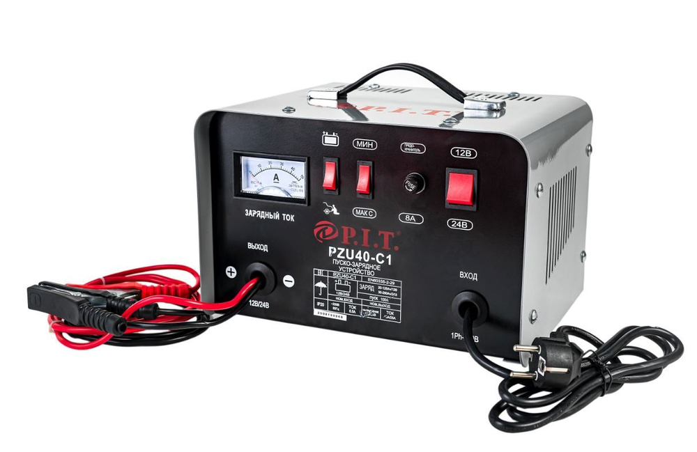 Пуско-зарядное устр. PZU40-C1 Мастер(12/24В,ток зар18/25А,mах ток38А,мощ850Вт/5кВт пуск ток120)