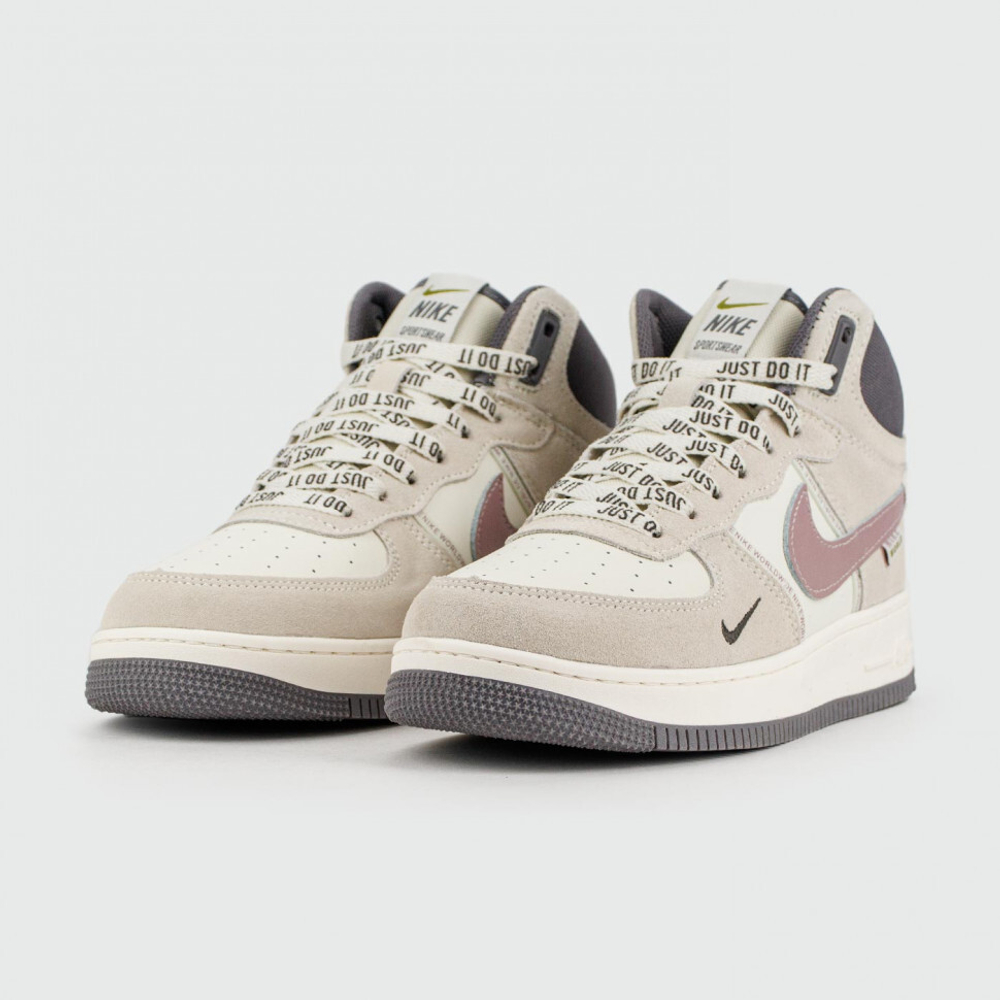 кроссовки Nike Air Force 1 Mid Grey / White / Purple Wmns Winter