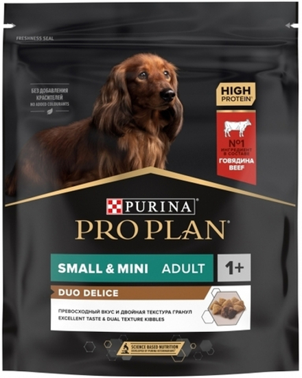 ProPlan 700г Duo Delice Small & Mini Сухой корм для взрослых собак малых пород Говядина