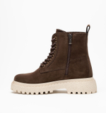 Ботинки женские натуральная кожа с мехом, коричневые