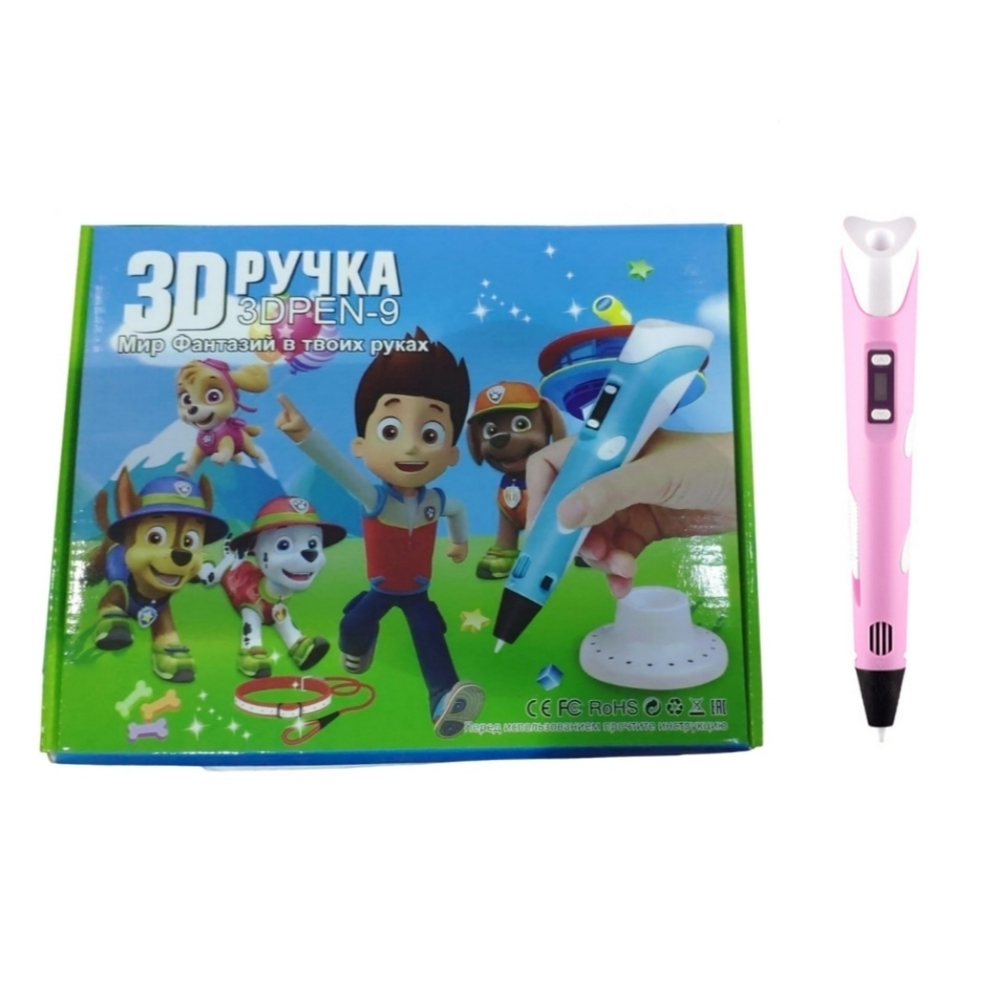3Д ручка, "3D PEN - 9" с набором трафаретов, герои "Щенячий Патруль - PAW Patrol"