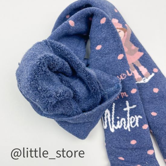 Колготки махровые Девочка на прогулке, Синий индиго