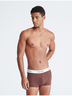 Мужские трусы транки Calvin Klein Modern Cotton Stretch 3 Pack Grey Heather/Deep Mahogany/Rouge