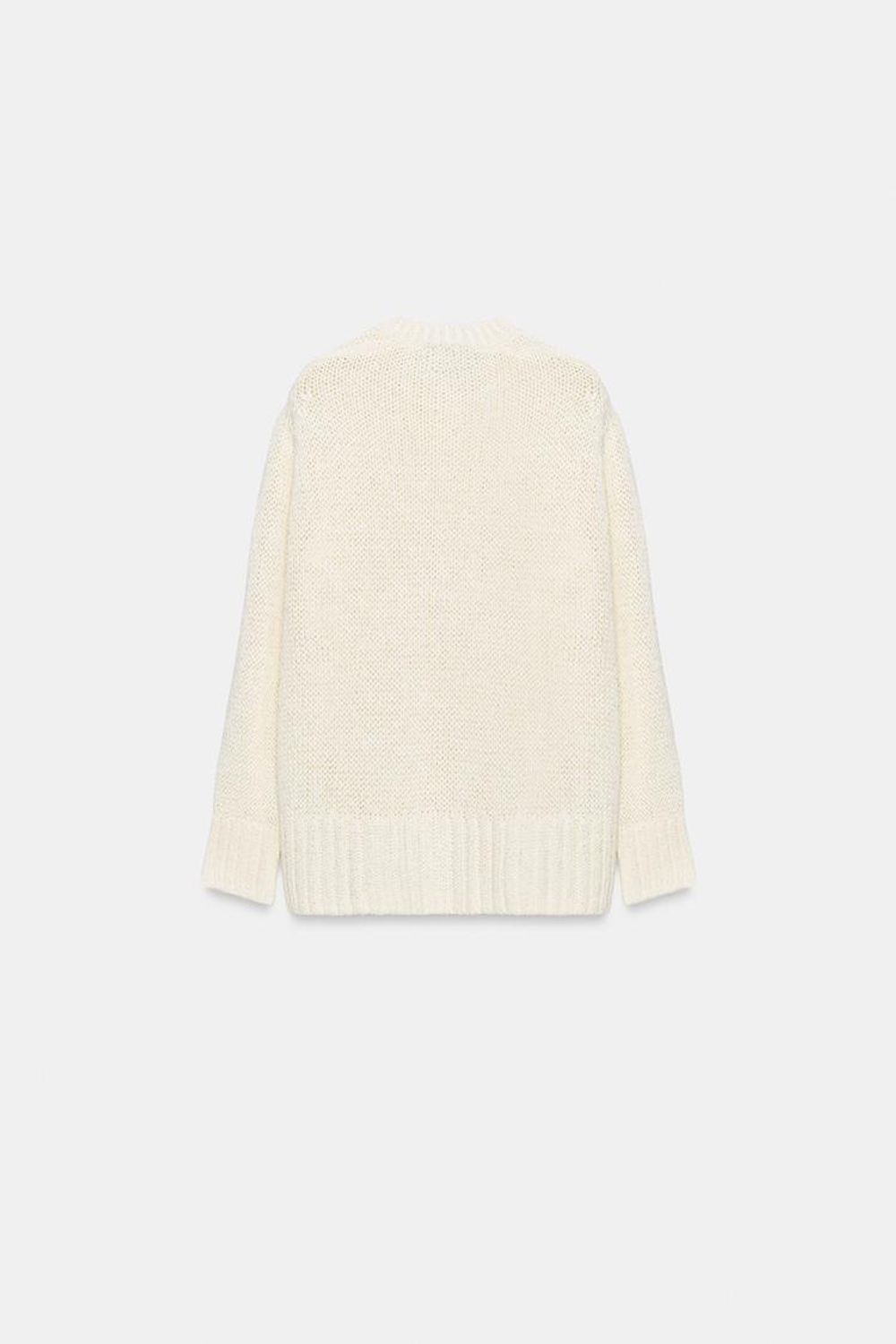 ZARA СВИТЕР С ПУГОВИЦАМИ, ЖЕЛТОВАТО-БЕЛЫЙ