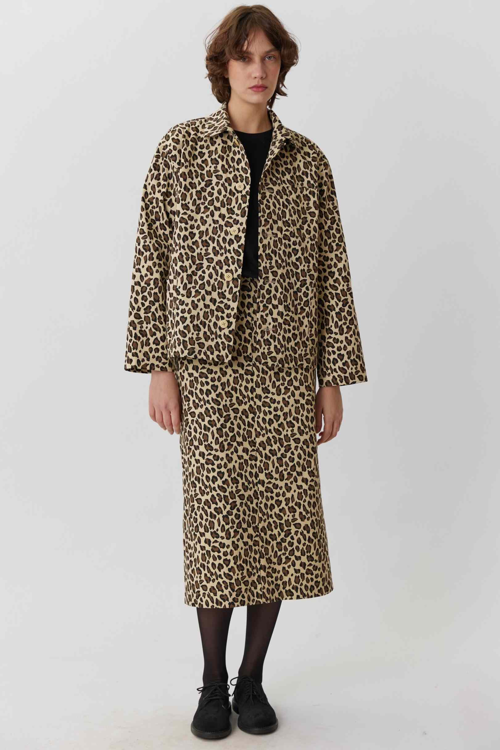 Юбка с разрезом с леопардовым принтом