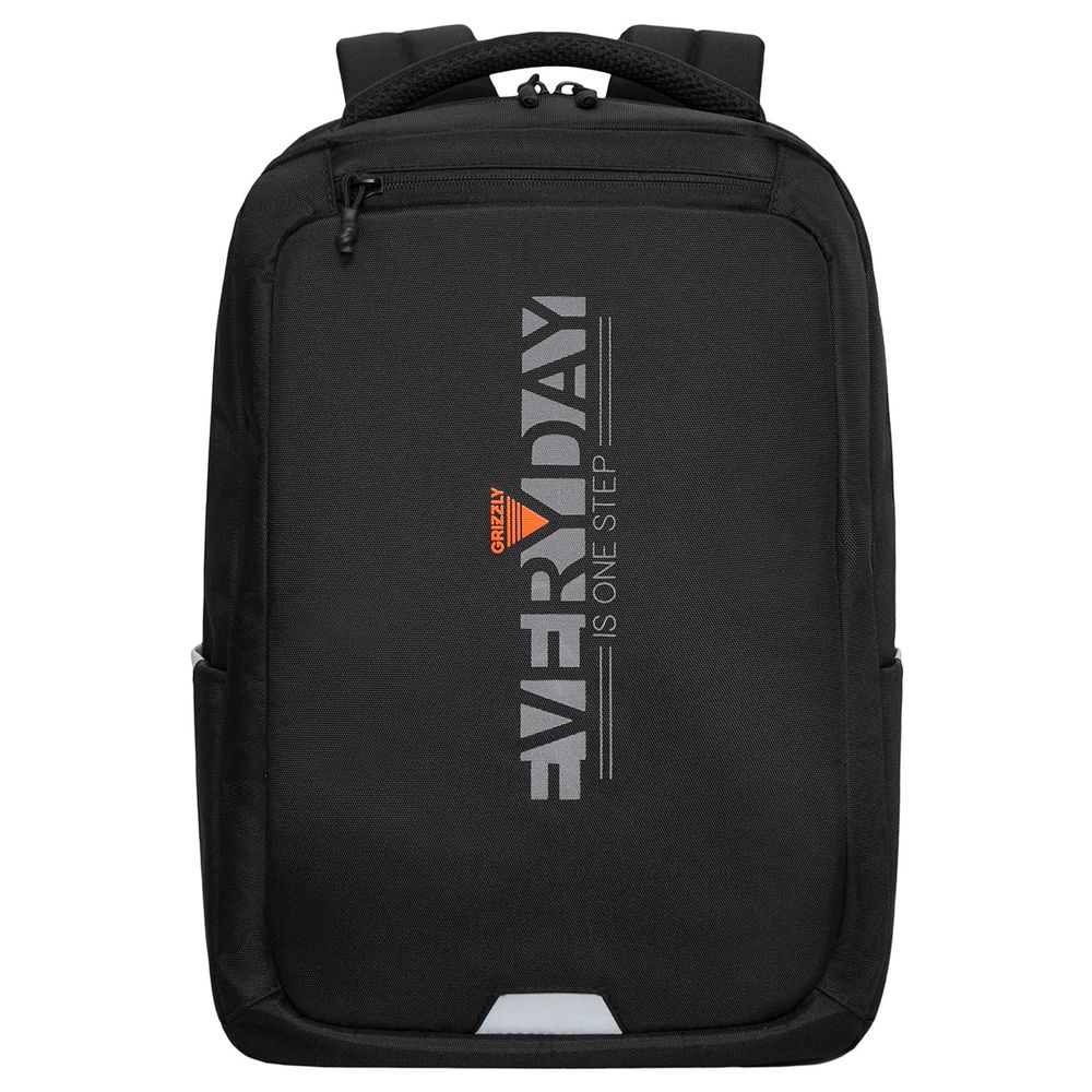 Рюкзак Grizzly, 29*41,5*18см, 2 отделения, 3 кармана, анатомическая спинка, черный-оранжевый