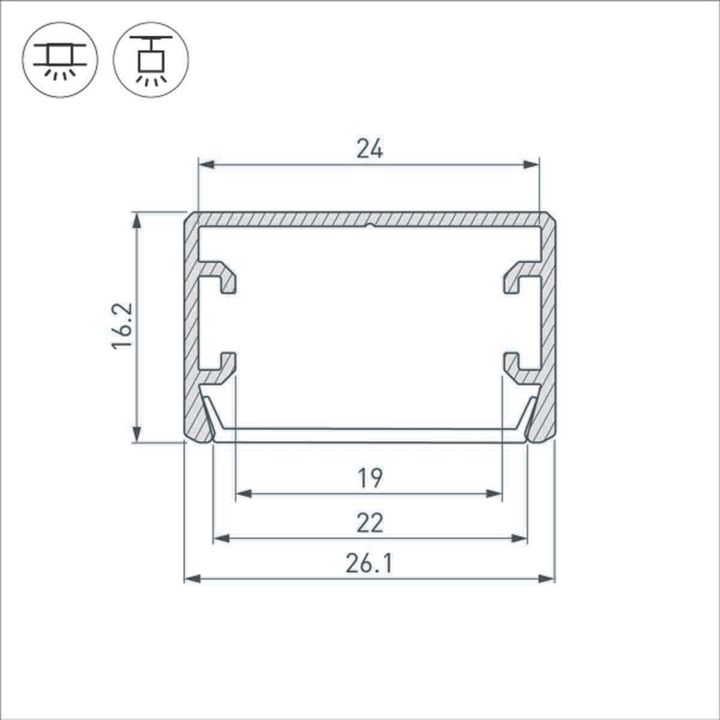 Профиль Arlight PLS-LOCK-H16-SMT-2000 ANOD 033224