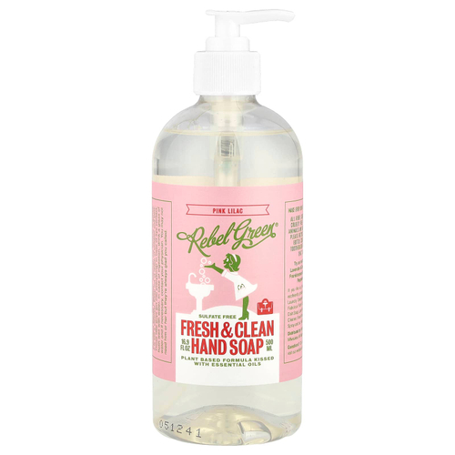 Rebel Green, Fresh & Clean, мыло для рук, розово-лиловое, 500 мл (16,9 жидк. унц.)