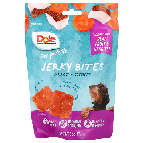 Dole for Pets, Jerky Bites, морковь и кокос, 170 г (6 унций)