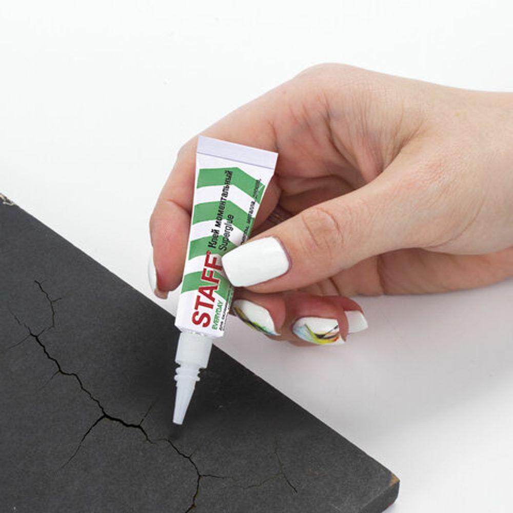 Клей моментальный (суперклей) STAFF "EVERYDAY", 3 г, ПРОЧНЫЙ, отрывная мультикарта, 604224