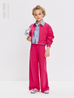 Брюки палаццо из футера